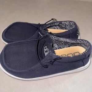 Boys hey dude Navy Slip-On Shoes. Size 2
